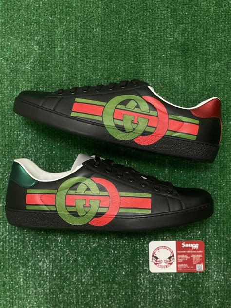 gucci sneakers ace in pelle ebay|gucci ace sneakers interlocking g.